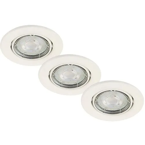 Spoturi Incastrate Briloner Gu10 5w Ø86 Mm, Becuri Led Incluse, Alb, Pachet 3 Bucati