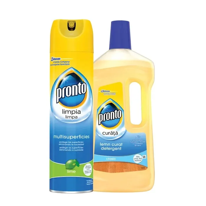 Spray curatare mobila Lime + solutie curatare parchet Lemn curat Pronto