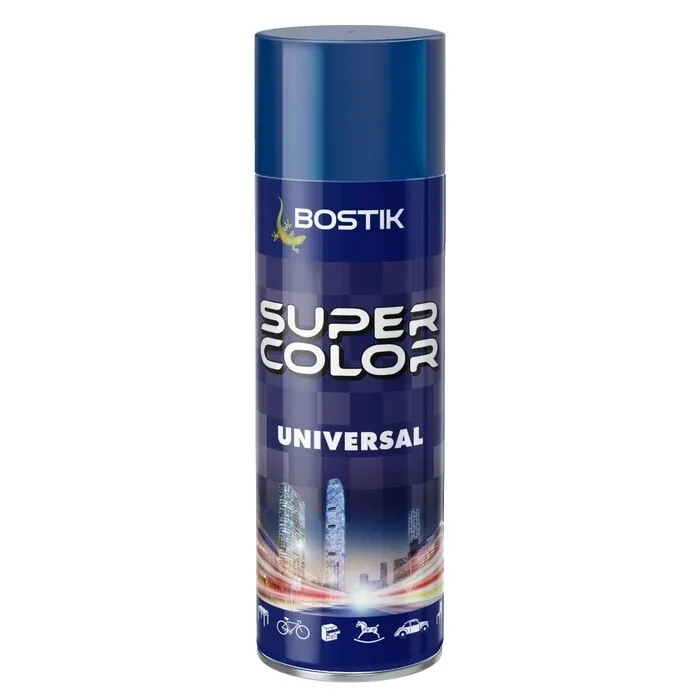Spray vopsea acrilica Bostik Super Color Universal, interior / exterior, ultramarin RAL5002, 400 ml