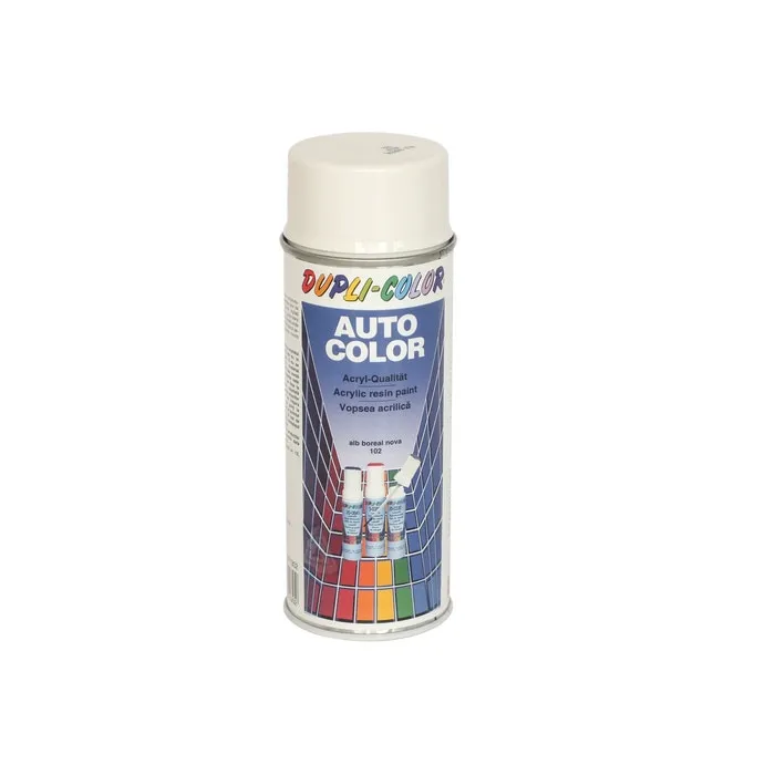 Spray vopsea auto Dacia, Dupli-Color, alb boreal nova, interior / exterior, 350 ml