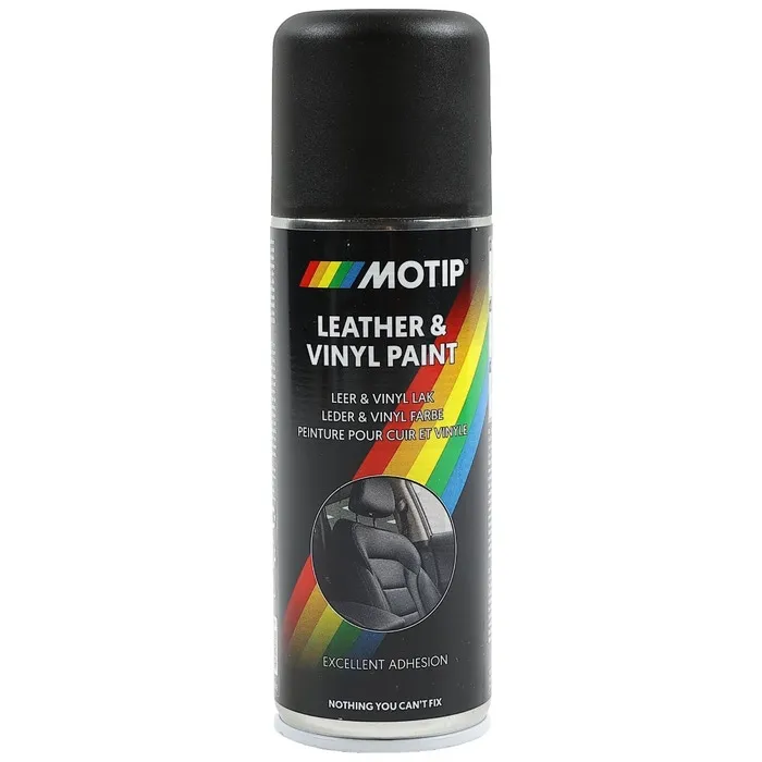Spray vopsea auto, pentru intretinerea tapiteriei din piele, Motip, negru, 200 ml