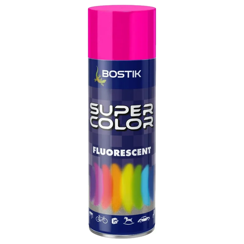 Spray vopsea, Den Braven Super Color Fluorescent, roz, interior / exterior, 400 ml