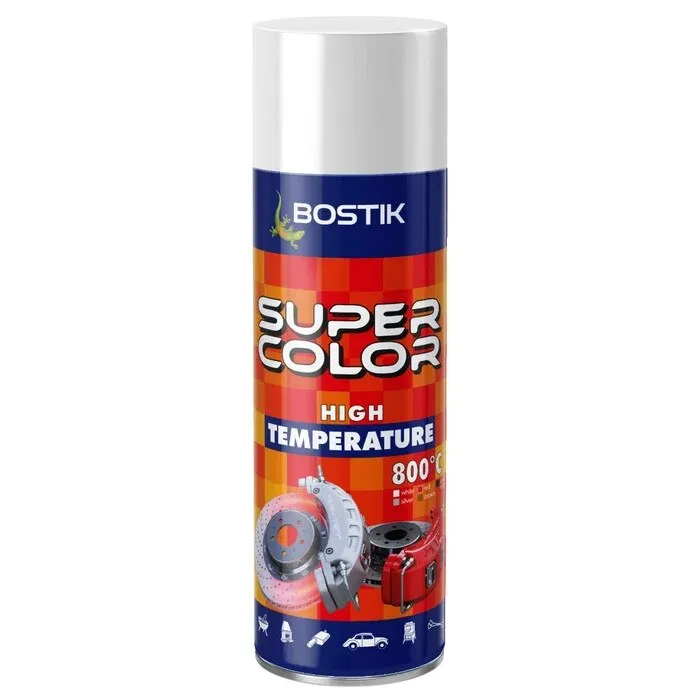 Spray vopsea rezistenta la temperaturi inalte, Den Braven Super Color High Temperature, alb, interior / exterior, 400 ml