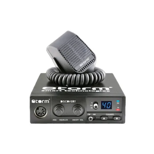 Statie CB auto Storm Discovery 3 AM FM 4W 40 canale cu ASQ si radiator racire
