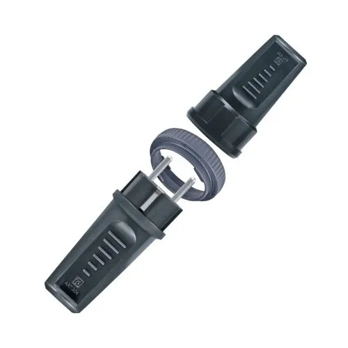 Stecher cupla Elvon 16A, cu inel de blocare, negru