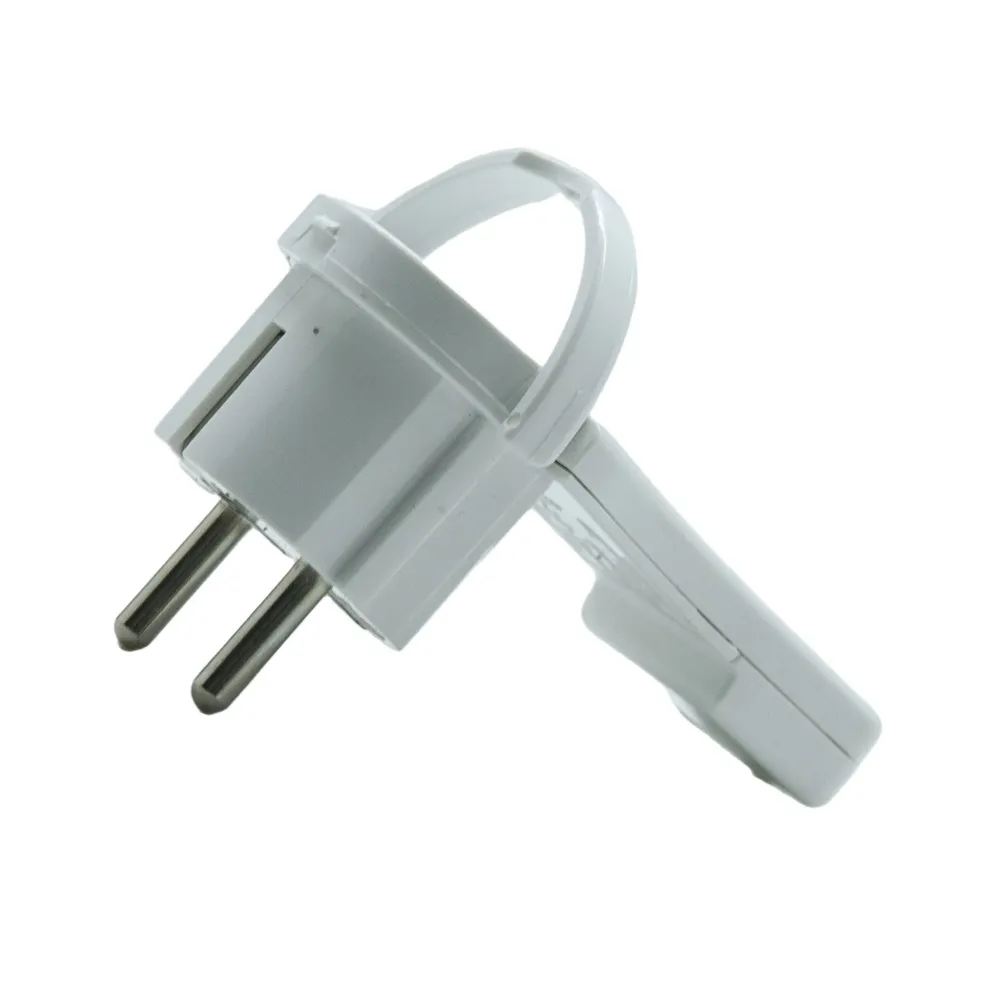 Stecher plat cu inel 16A, alb
