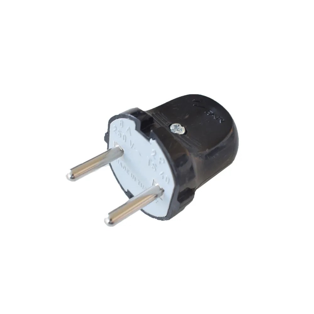 Stecher simplu, iesire spate, plastic, 16 A, negru