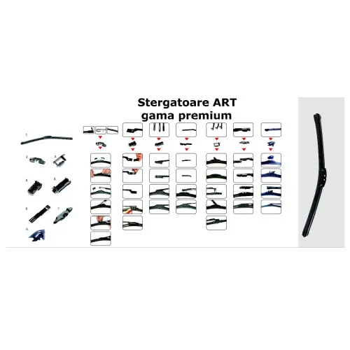 Stergator universal plat LUX cu 7 adaptoare compatibil cu majoritatea autoturismelor — imaginea 2