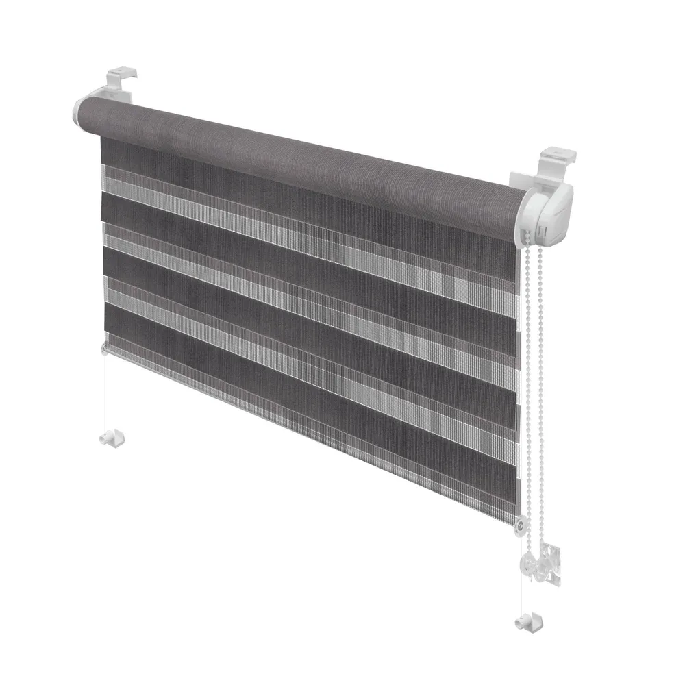 Stor Gardinia Mini Zebra, poliester, gri, zi-noapte, dimensiuni material 57 x 150 cm