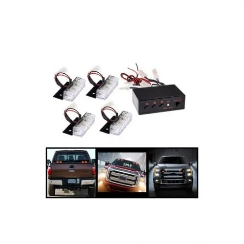 Stroboscoape LED auto 12V cu modul de comanda diverse culori set 4 bucati — imaginea 2