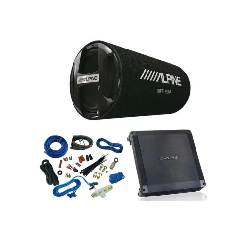Subwoofer auto Alpine 12 inch 30 cm 1000 W cu statie amplificare BBX-T600 si kit cabluri — imaginea 3