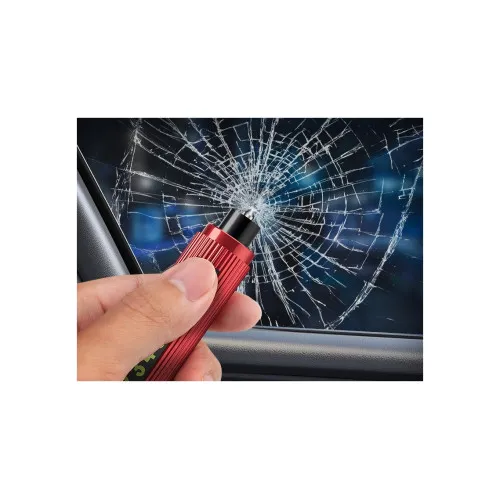 Suport afisaj numar telefon parcare temporara cu ciocan pentru spart geamuri si cutter pentru centura — imaginea 4
