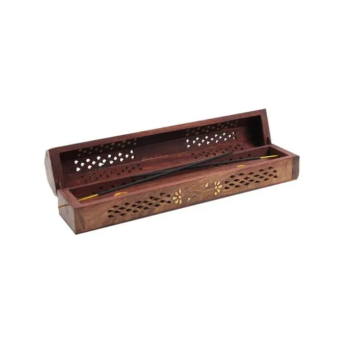 Suport betisoare si conuri parfumate Aroma Land, lemn, maro, 31 x 5.5 x 6 cm