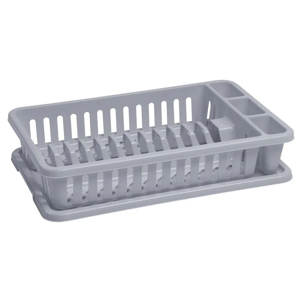 Suport bucatarie, pentru vase, Curver 173415, plastic, gri, 42 x 26.5 x 8.8 cm