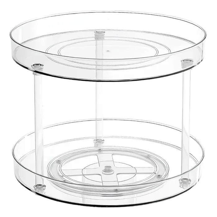 Suport condimente rotativ 8034-2, 2 etajere, plastic, 30.5x30.5x25cm