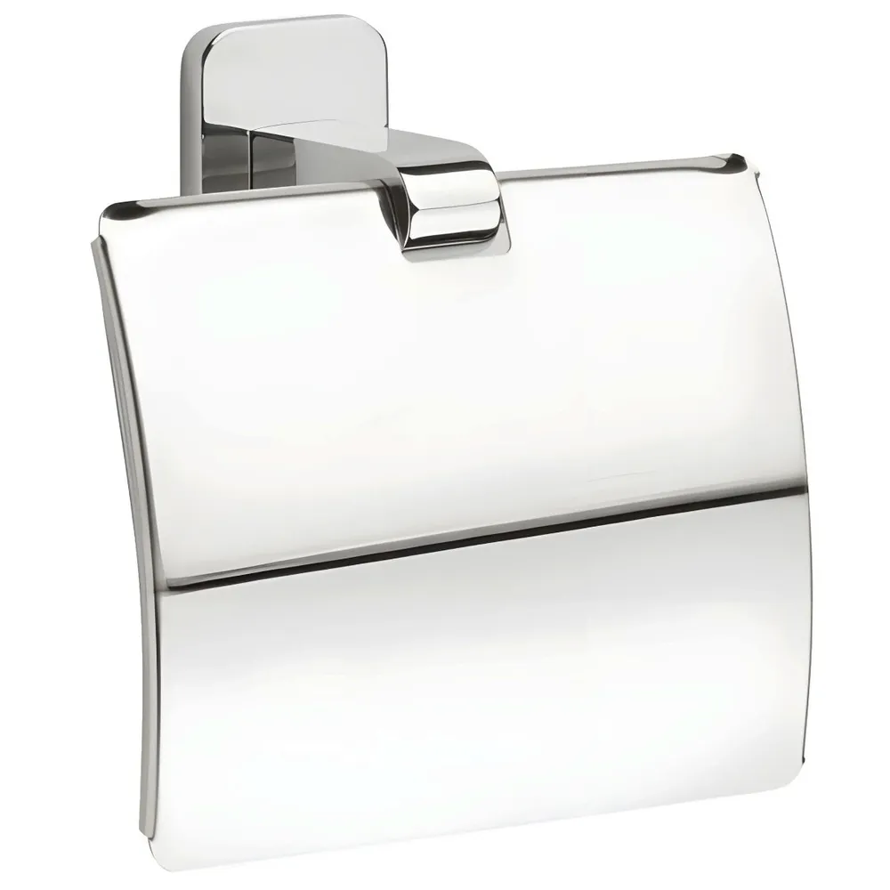 Suport hartie igienica, Tatay Slim S6750400, cu clapeta, 12 x 11.5 x 4.5 cm