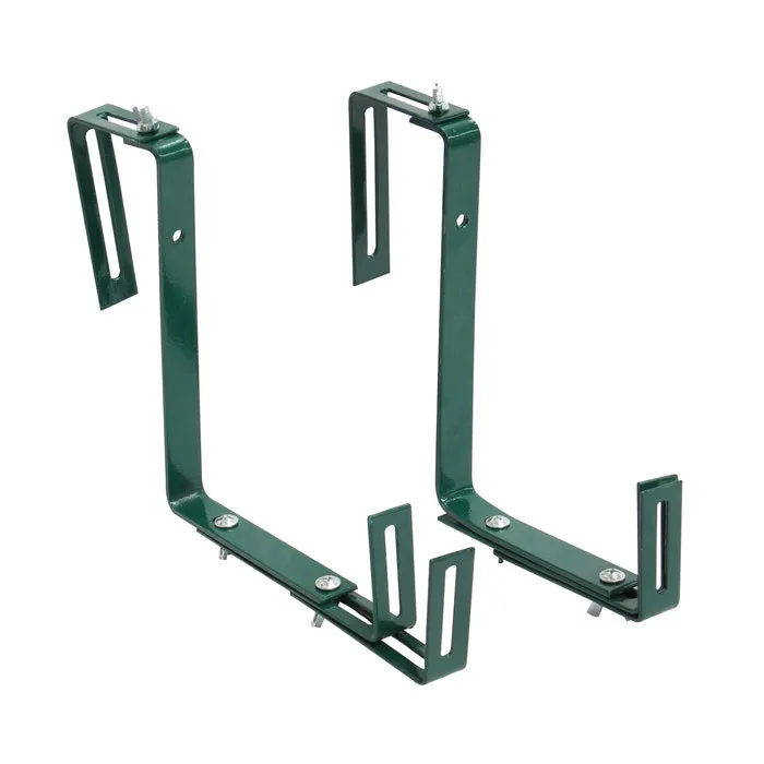 Suport jardiniera balcon AG014, cu reglaj dublu, otel, verde