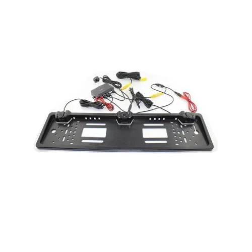 Suport numar auto cu camera video si 2 senzori parcare 12V cu afisearea distantei pe ecranul camerei
