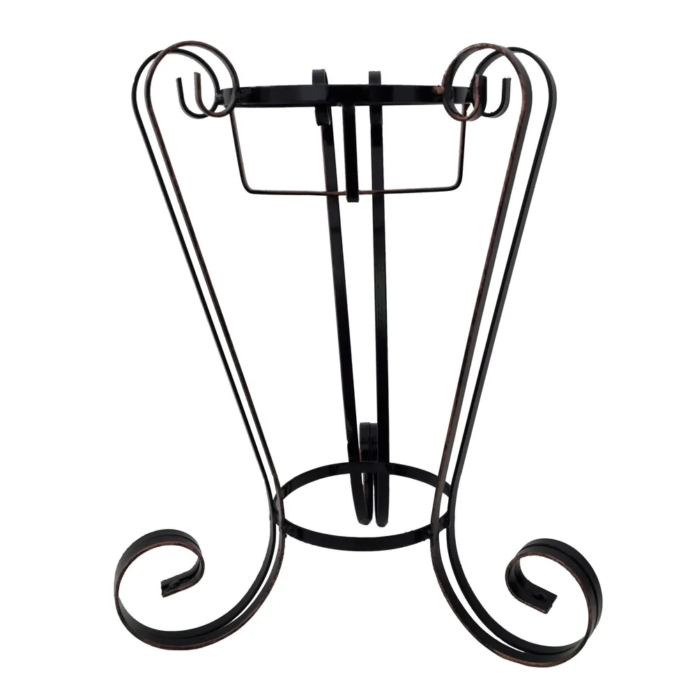Suport pentru ghiveci, Baroc, material metal, negru si auriu, 44 x 49 cm, 2 kg, rezistenta la inghet