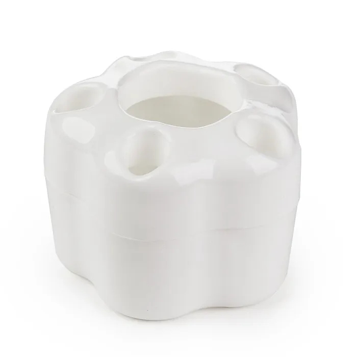 Suport periuta de dinti Plastina, plastic, oval, alb