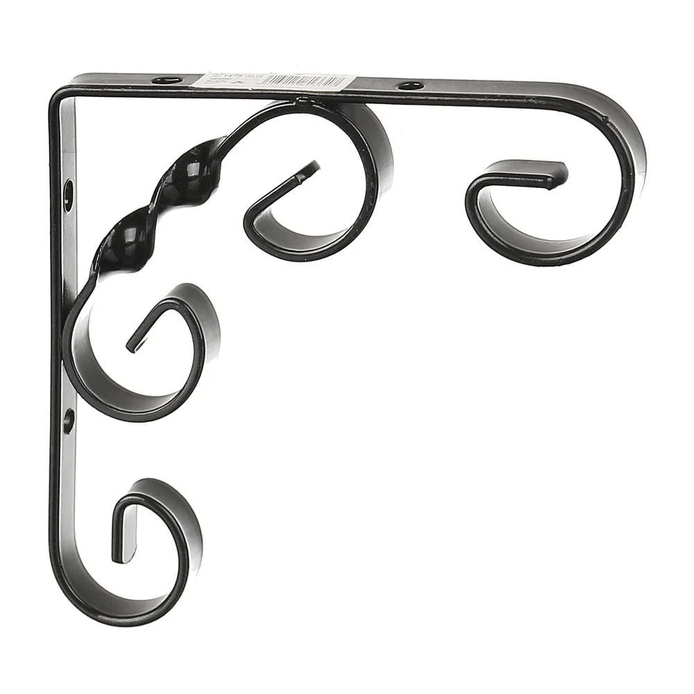 Suport raft, fier forjat, 130 mm, negru