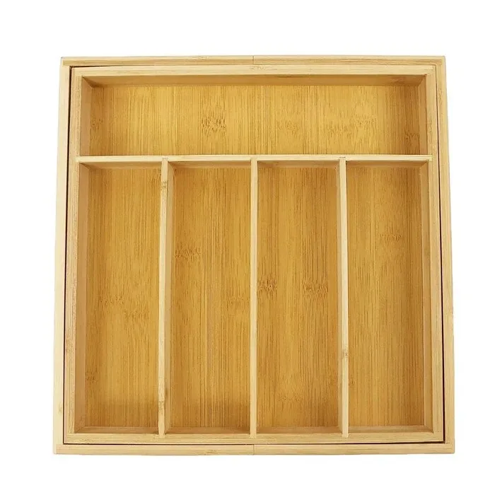Suport tacamuri pentru sertar, ZB14063, ajustabil, bambus + MDF, 31 x 31.5 x 5 cm