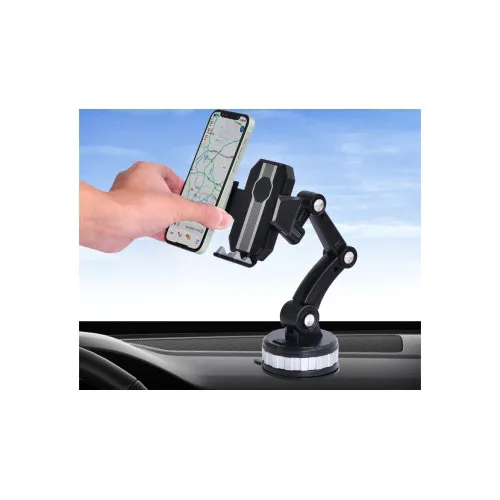 Suport telefon premium auto cu ventuza brat extensibil rotatie 360° — imaginea 4