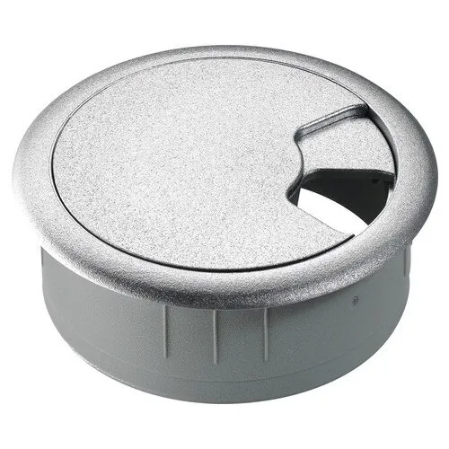 Suport trecere cabluri Hettich, plastic, crom mat, 60mm, set 1 bucata