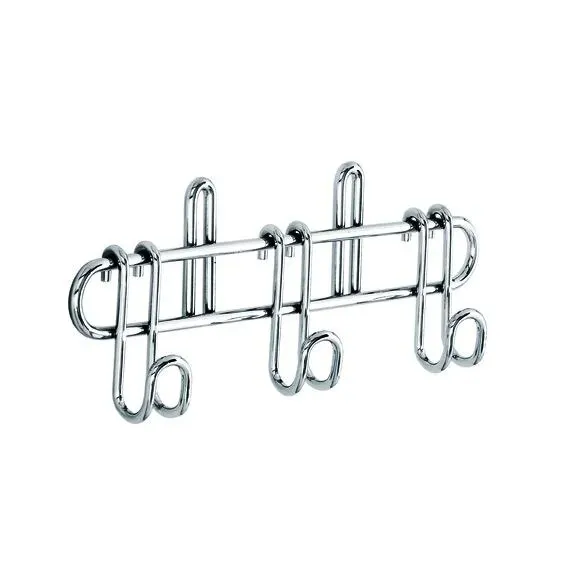 Suport ustensile bucatarie, metal cromat, lucios, 3 agatatori, 21.7 x 3.5 x 8 cm