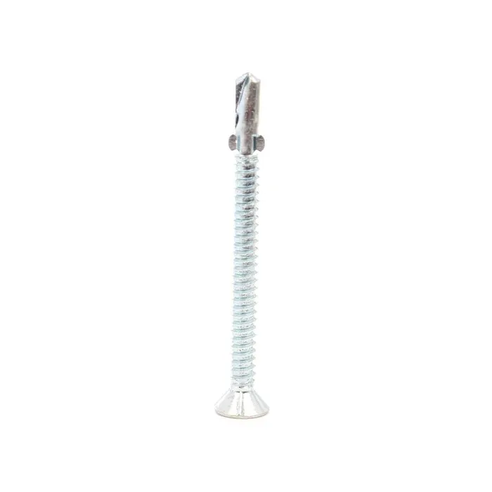 Surub autoforant, cu cap inecat si aripi, din otel, 6.3 x 85 mm