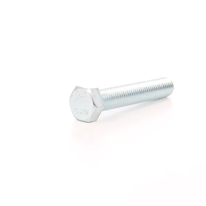 Surub cu cap hexagonal, filetat complet, otel, zincat alb, M18 x 80 mm, 10 bucati
