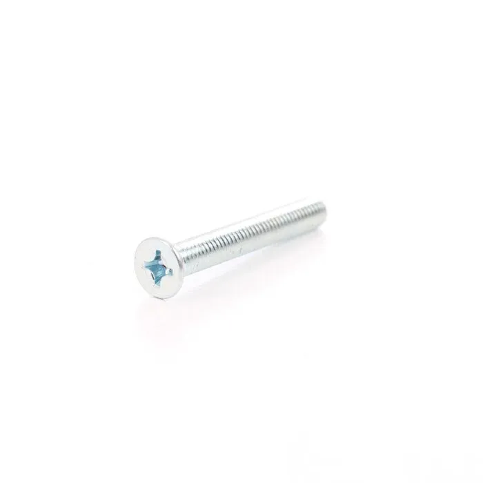 Surub cu cap inecat, amprenta cruce, din otel, zincat alb, DIN 965-4.8, M6 x 45 mm, 50 bucati