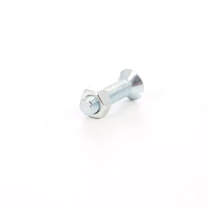Surub cu cap inecat crestat, cu piulita, otel, zincat alb, M5 x 30 mm, 8 bucati