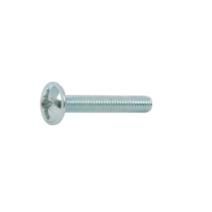Surub cu filet metric, cu cap bombat combinat, otel, zincat alb, M4 x 25 mm, 12 bucati