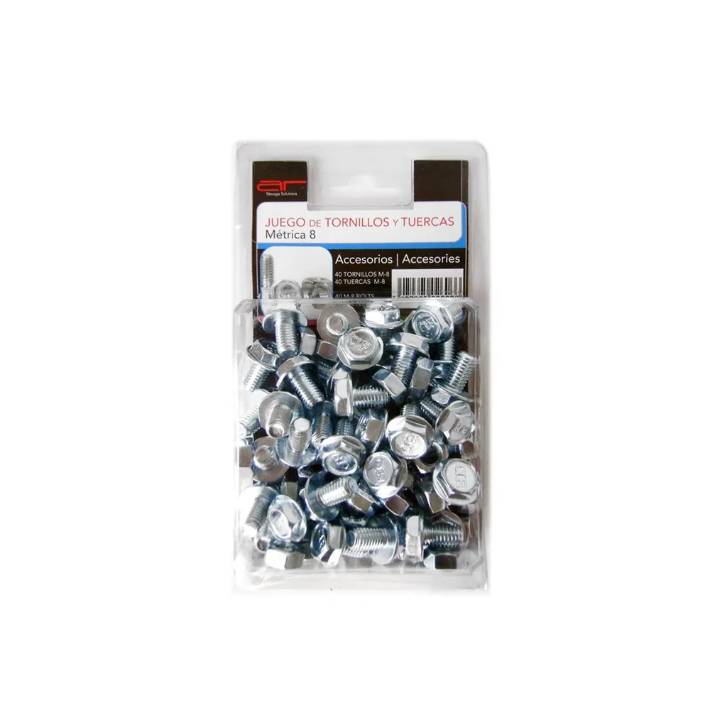 Surub cu piulita M8, material metal, 40 bucati