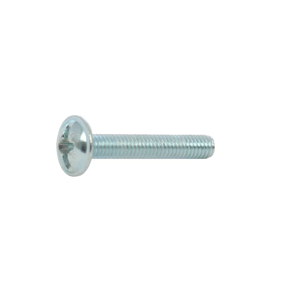 Surub metric M4x22mm, cap bombat combinat, zincat alb, set 12 bucati