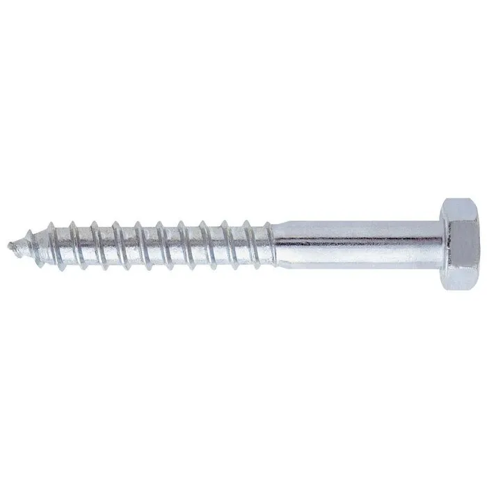Surub pentru lemn, cu cap hexagonal, Friulsider, zincat alb, 6 x 50 mm