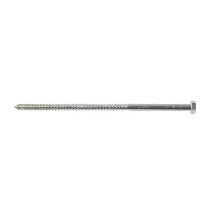Surub pentru lemn, cu cap hexagonal, zincat alb, 12 x 280 mm