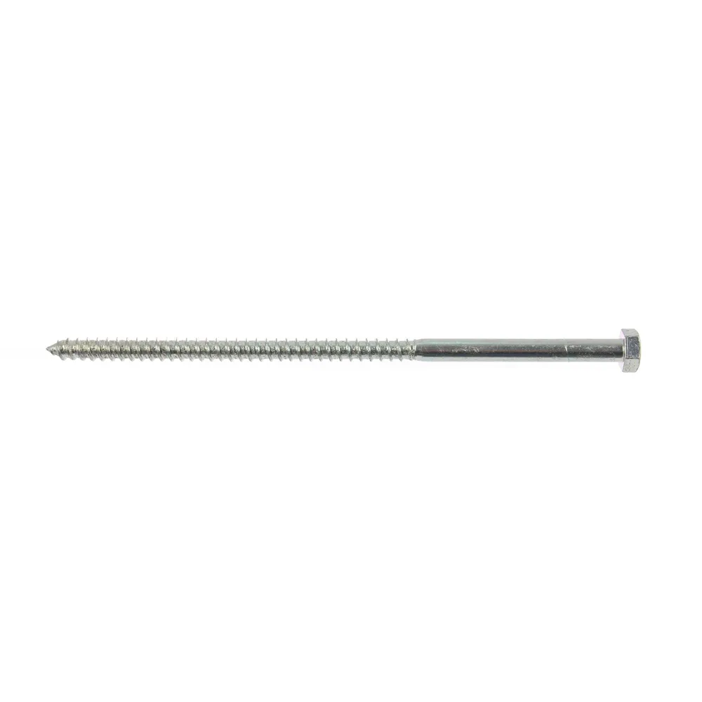 Şurub pentru lemn, zincat alb, 12x280mm, cap hexagonal