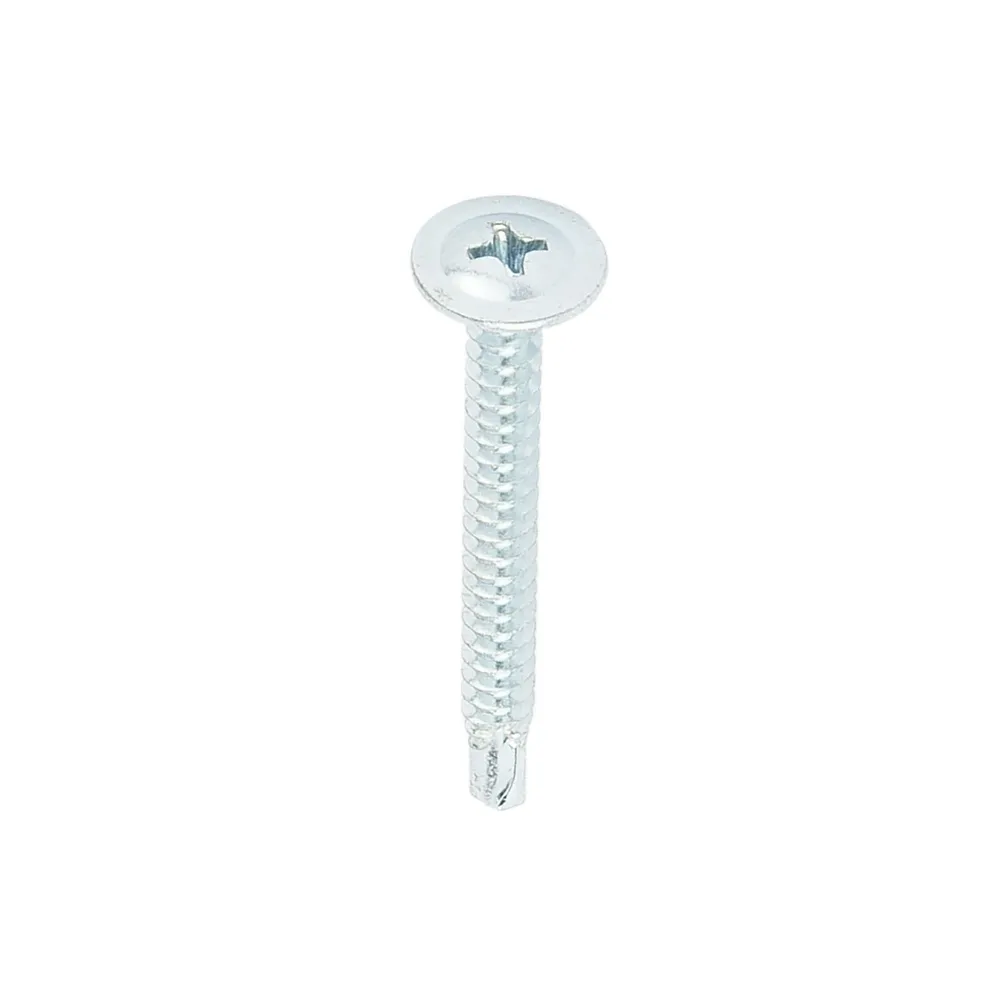 Surub tabla, autoforant, cu saiba, cap plat, otel zincat, 4.2 x 19 mm, vrac 1 kg