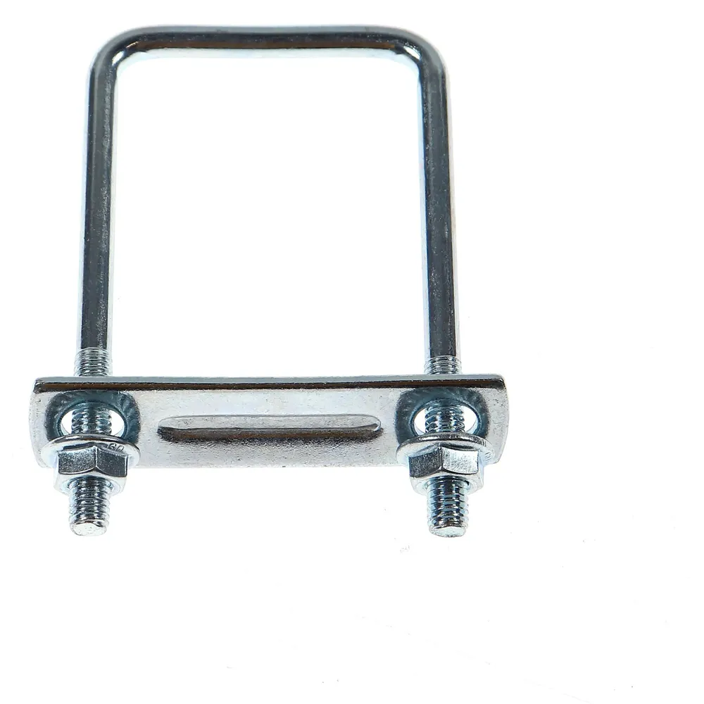 Surub U patrat, 6 x 75/50 + placa + saibe + piulite, set 4 perechi