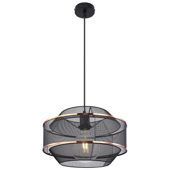 Suspensie Bellona 54020H1, 1 x E27, negru + auriu, modern