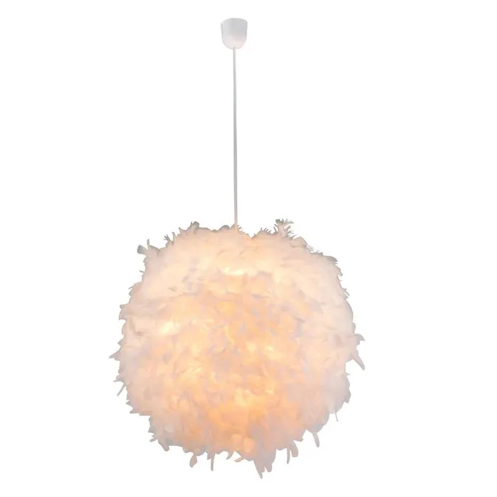 Suspensie Katunga 15058, 1 x E27, cu pene, alb, modern