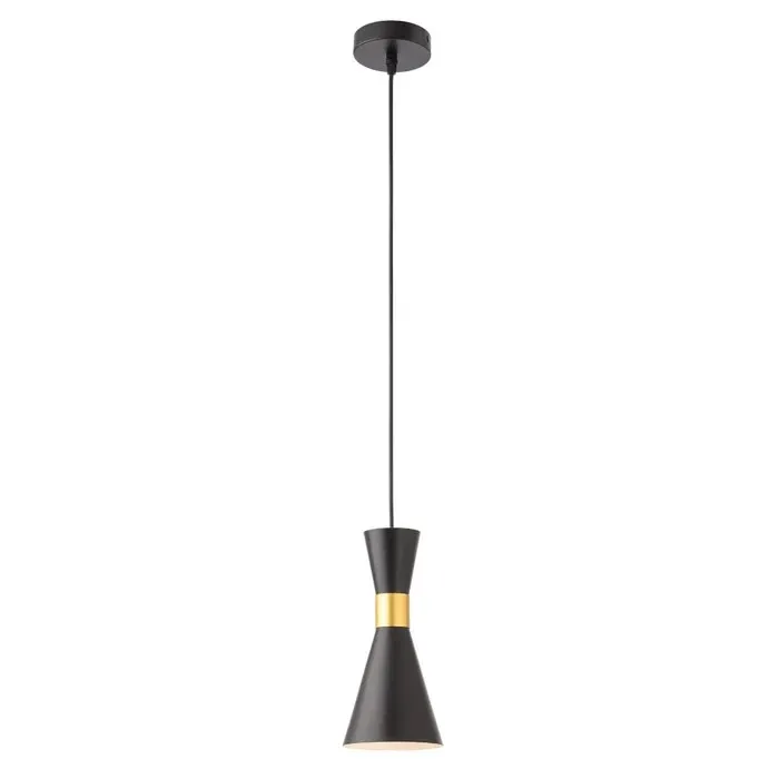 Suspensie Kilt 01-2711, 1 x E27, negru + auriu, modern