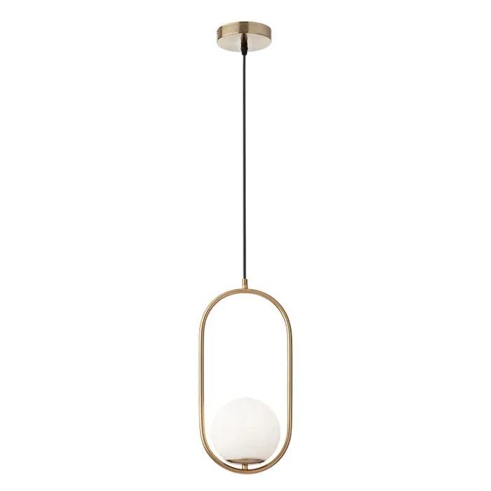 Suspensie Niva 01-2624, 1 x E14, auriu + alb opal, modern