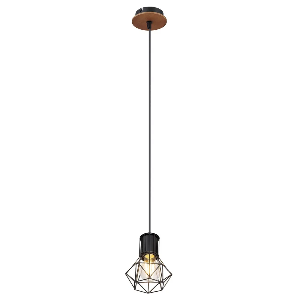 Suspensie Skull KL111119, 1 x E27, negru + maro, modern