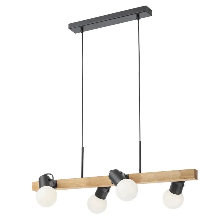 Suspensie Taffi 01-2418, 4x E27, negru, metal, 1105x800x292mm