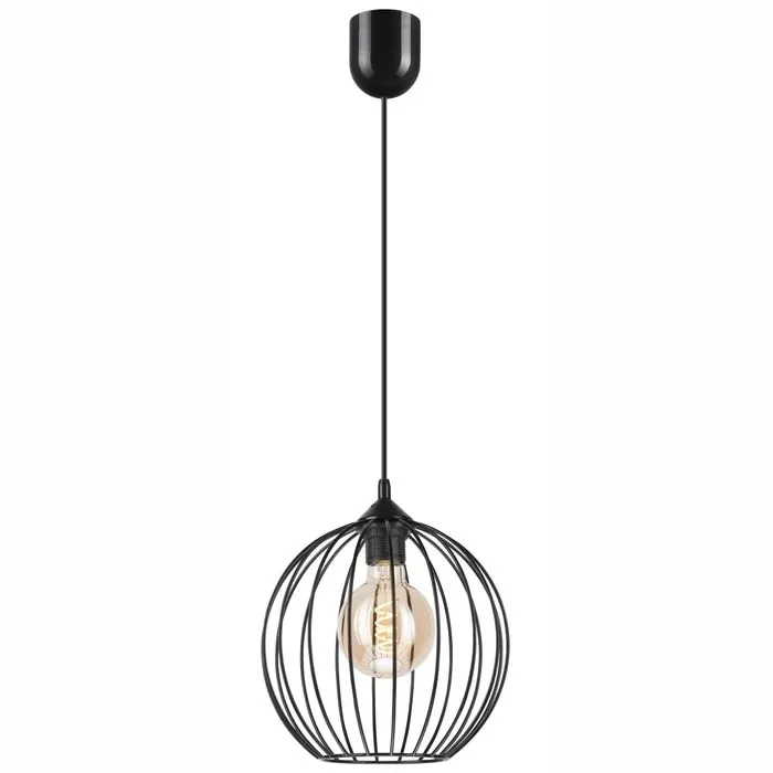 Suspensie Zoya, pendul modern, metal negru, 1 x E27, 86x24cm