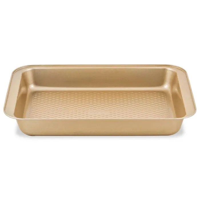 Tava de copt Zass, ZG-BW 04, otel carbon, acoperire antiaderenta, bronz, 37 x 25.5 cm