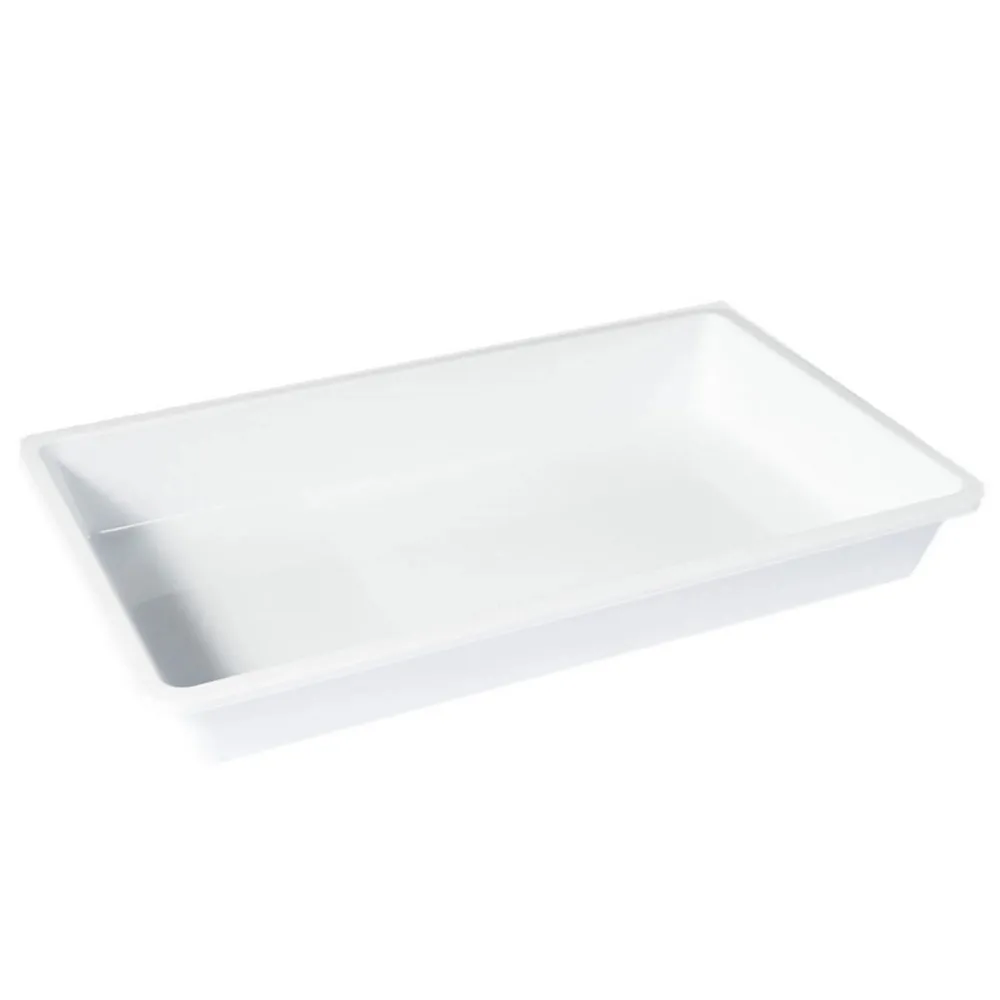 Tava dreptunghiulara pentru servire, din plastic, Plastina, alb, 40 x 25 x 7.2 cm